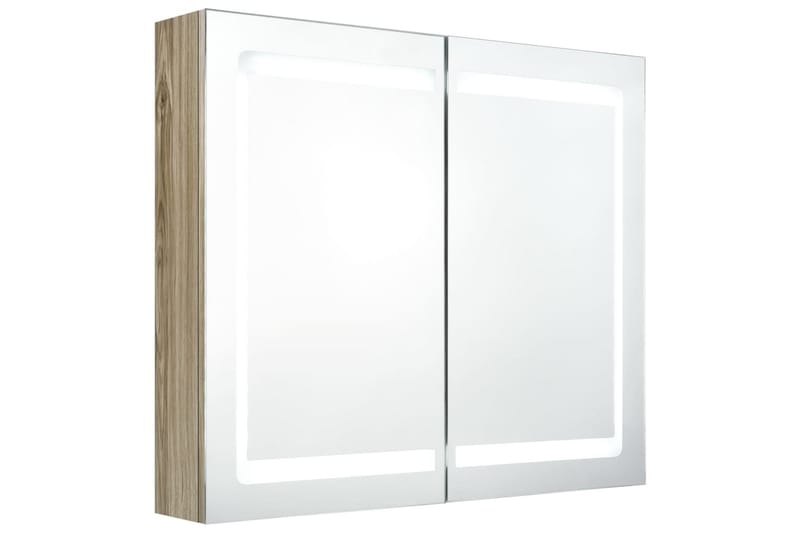 Spegelskåp med LED ek 80x12x68 cm - Brun - Spegelskåp