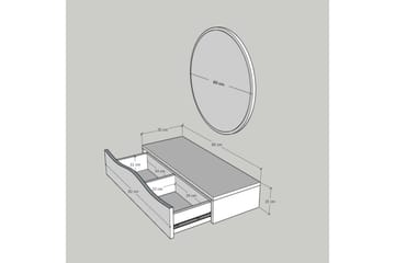 Väggskåp med Spegel Princesse 82 cm - Förvaring - Badrumsförvaring - Spegelskåp