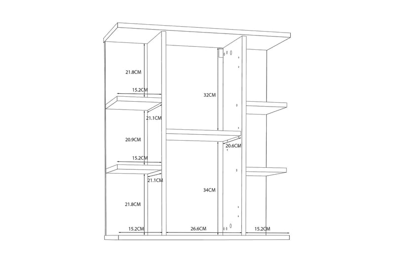 Väggskåp Samkov 26x60 cm - Vit - Förvaring - Badrumsförvaring - Spegelskåp