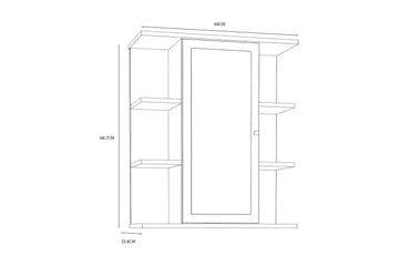 Väggskåp Samkov 26x60 cm - Vit - Förvaring - Badrumsförvaring - Spegelskåp