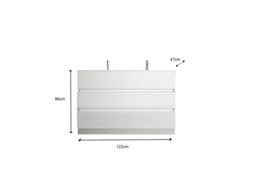 Start Tvättställsskåp 122x86 cm - Vit - Förvaring - Badrumsförvaring - Tvättställsskåp & kommod