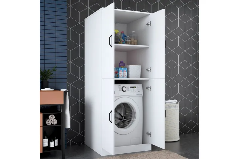 Tvättmaskinsskåp Ostwerwaltia Vit - Vit - Förvaring - Badrumsförvaring - Väggskåp & högskåp