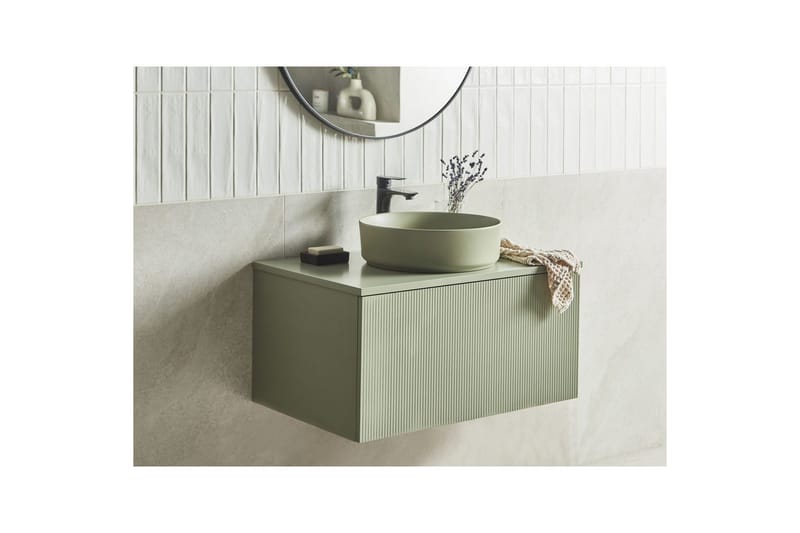 Tvättställsskåp Alzira Grön, 80x52x40 cm - Grön, 80x52x40 cm - Förvaring - Badrumsförvaring - Väggskåp & högskåp