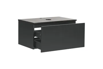 Tvättställsskåp Alzira Svart, 80x52x40 cm - Svart, 80x52x40 cm - Förvaring - Badrumsförvaring - Väggskåp & högskåp