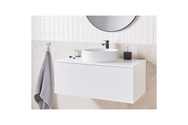 Tvättställsskåp Alzira Vit, 100x52x40 cm - Vit, 100x52x40 cm - Förvaring - Badrumsförvaring - Väggskåp & högskåp