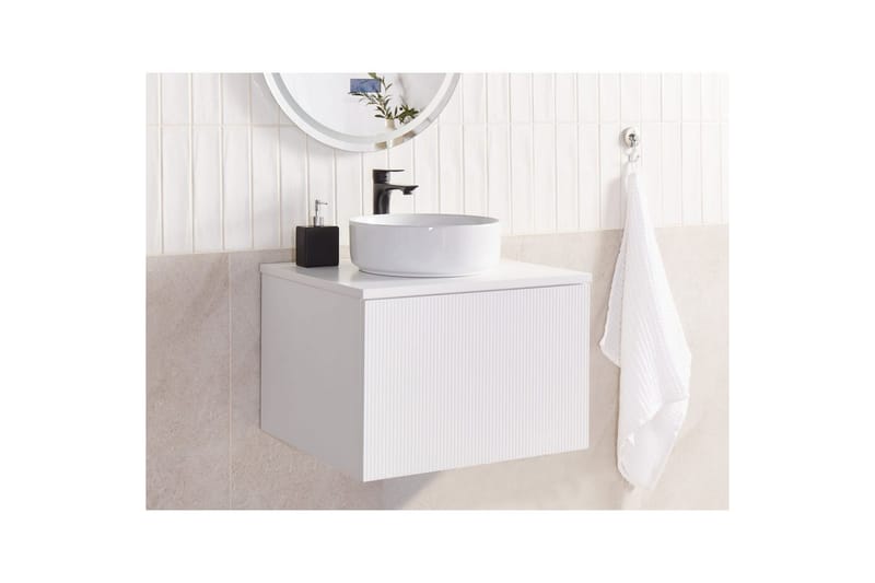 Tvättställsskåp Alzira Vit, 60x52x40 cm - Vit, 60x52x40 cm - Förvaring - Badrumsförvaring - Väggskåp & högskåp