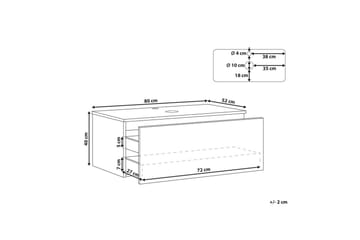 Tvättställsskåp Alzira Vit, 80x52x40 cm - Vit, 80x52x40 cm - Förvaring - Badrumsförvaring - Väggskåp & högskåp