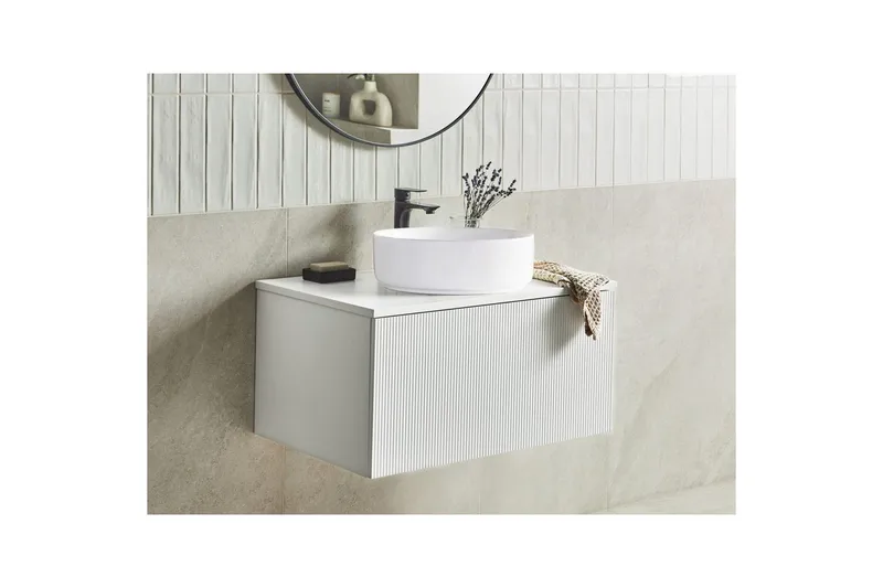 Tvättställsskåp Alzira Vit, 80x52x40 cm - Vit, 80x52x40 cm - Förvaring - Badrumsförvaring - Väggskåp & högskåp