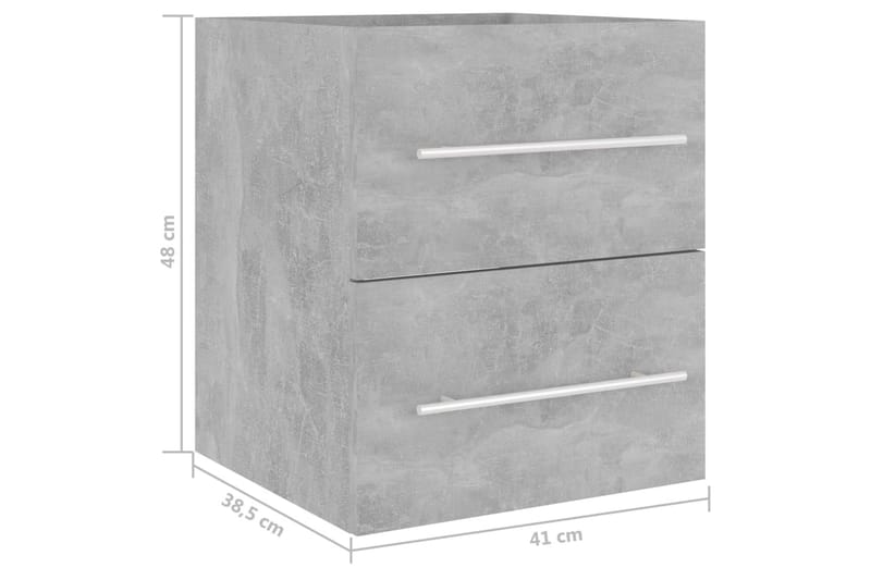 Tvättställsskåp betonggrå 41x38,5x48 cm spånskiva - Grå - Tvättställsskåp & kommod
