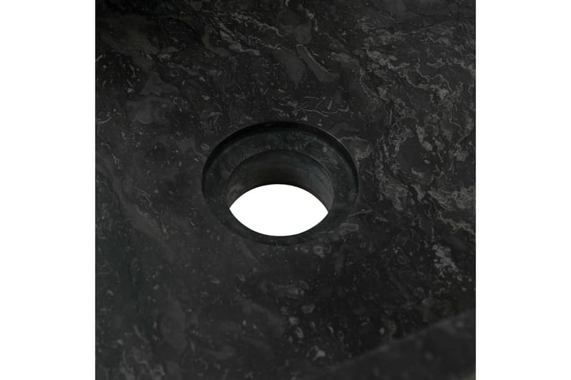 Badrumsunderskåp massiv teak med handfat marmor svart - Svart - Tvättställsskåp & kommod