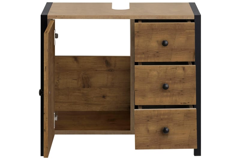 Bagnum Tvättställ 60 cm - Brun/Svart - Förvaring - Badrumsförvaring - Tvättställsskåp & kommod