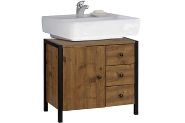 Bagnum Tvättställ 60 cm - Brun/Svart - Förvaring - Badrumsförvaring - Tvättställsskåp & kommod