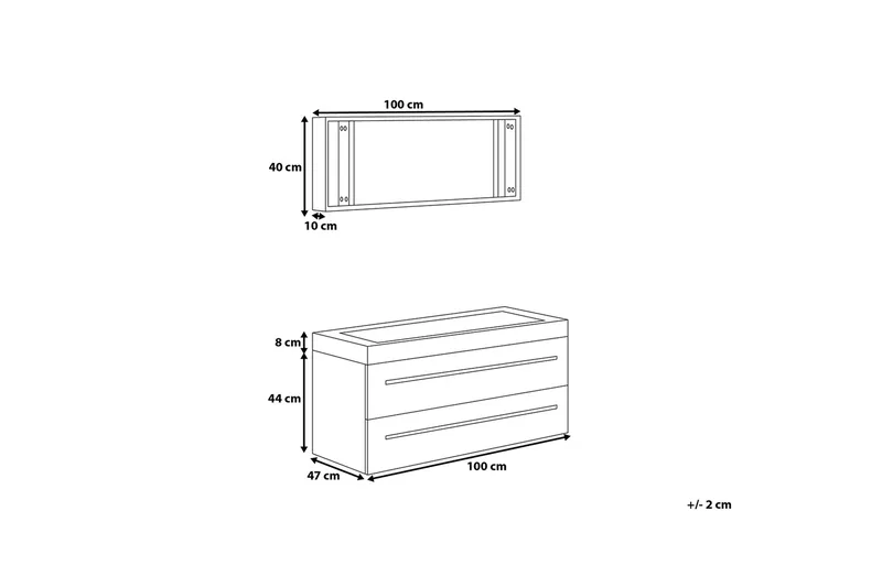 Barcelona Badrumsmöbler 47|100 cm - Beige - Förvaring - Badrumsförvaring - Tvättställsskåp & kommod
