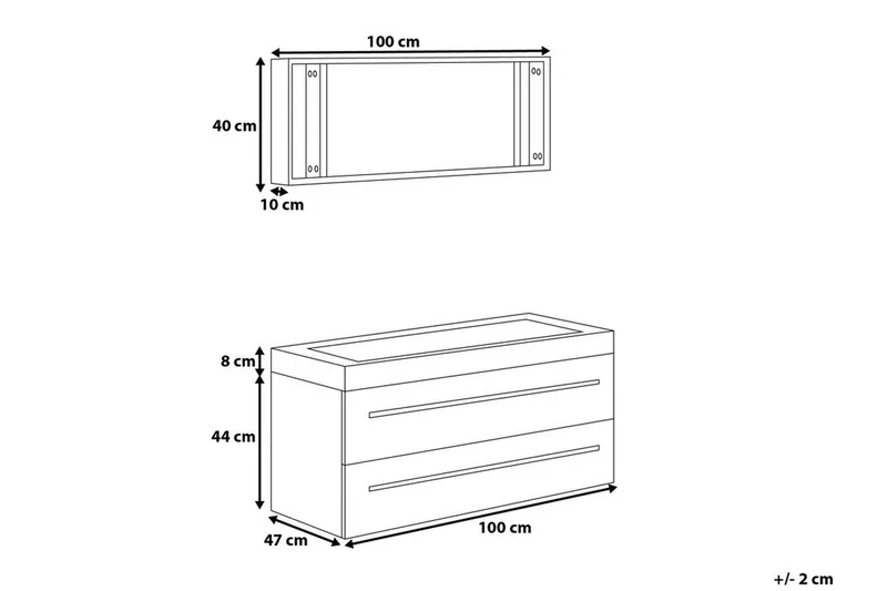 Barcelona Badrumsmöbler 47|100 cm - Beige - Förvaring - Badrumsförvaring - Tvättställsskåp & kommod