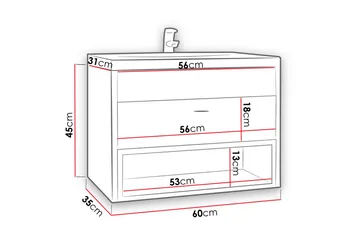 Ekomi Tvättställskåp LED-belysning - Svart - Förvaring - Badrumsförvaring - Tvättställsskåp & kommod