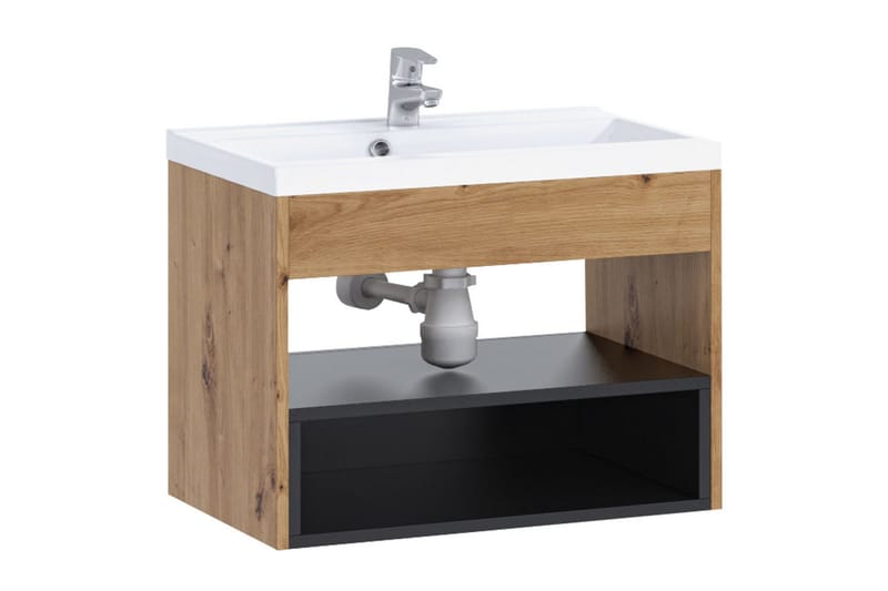 Ekomi Tvättställskåp LED-belysning - Vit - Förvaring - Badrumsförvaring - Tvättställsskåp & kommod