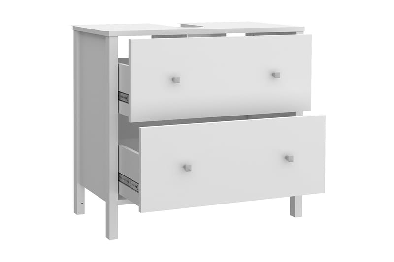Elsassona Tvättställsskåp 35x64 cm 2 Lådor - Vit - Förvaring - Badrumsförvaring - Tvättställsskåp & kommod