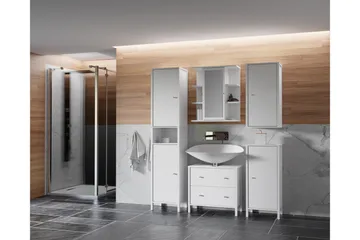 Elsassona Tvättställsskåp 35x64 cm 2 Lådor - Vit - Förvaring - Badrumsförvaring - Tvättställsskåp & kommod