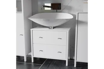 Elsassona Tvättställsskåp 35x64 cm 2 Lådor - Vit - Förvaring - Badrumsförvaring - Tvättställsskåp & kommod