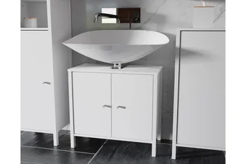 Elsassona Tvättställsskåp 35x64 cm 2 Skåp - Vit - Förvaring - Badrumsförvaring - Tvättställsskåp & kommod