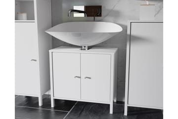 Elsassona Tvättställsskåp 35x64 cm 2 Skåp - Vit - Förvaring - Badrumsförvaring - Tvättställsskåp & kommod