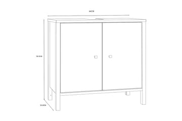 Elsassona Tvättställsskåp 35x64 cm 2 Skåp - Vit - Förvaring - Badrumsförvaring - Tvättställsskåp & kommod