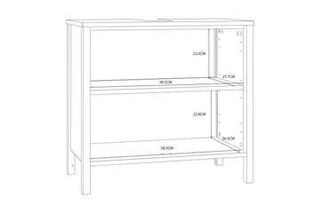 Elsassona Tvättställsskåp 35x64 cm 2 Skåp - Vit - Förvaring - Badrumsförvaring - Tvättställsskåp & kommod