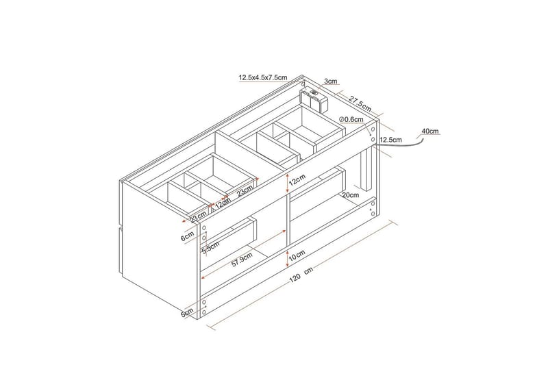 Eufori Tvättställsskåp Bathlife 120 cm - Förvaring - Badrumsförvaring - Tvättställsskåp & kommod