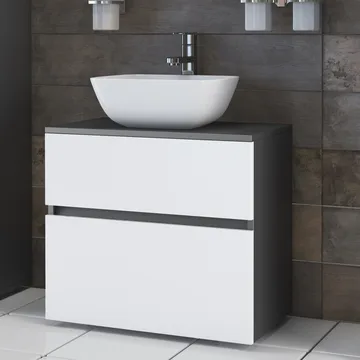 Hudnall Tvättställsskåp 60x35 cm - Antracit/Vit - Förvaring - Badrumsförvaring - Tvättställsskåp & kommod