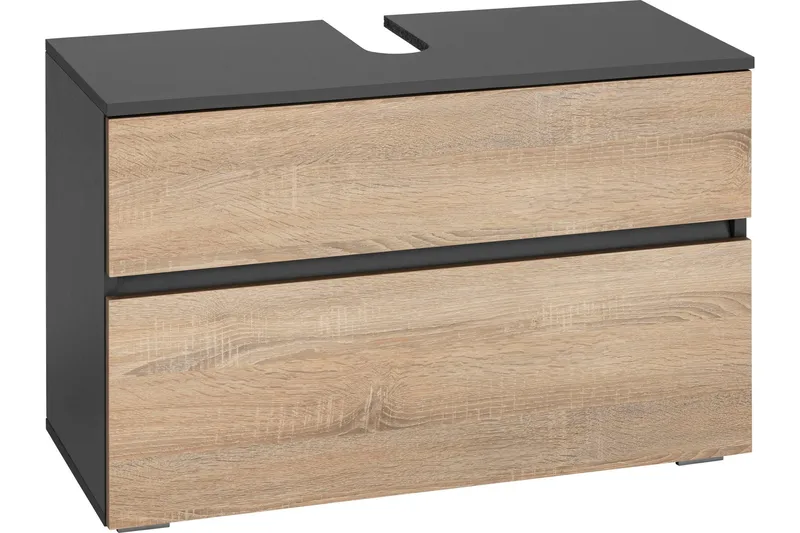 Hudnall Tvättställsskåp 80x35 cm, Antracit/Vit