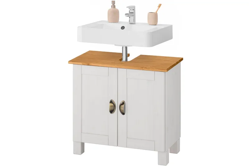 Moglielle Tvättställsskåp - Vit/Brun - Förvaring - Badrumsförvaring - Tvättställsskåp & kommod