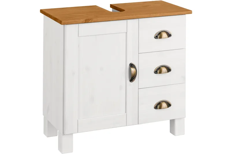 Moglielle Tvättställsskåp, Vit/Brun