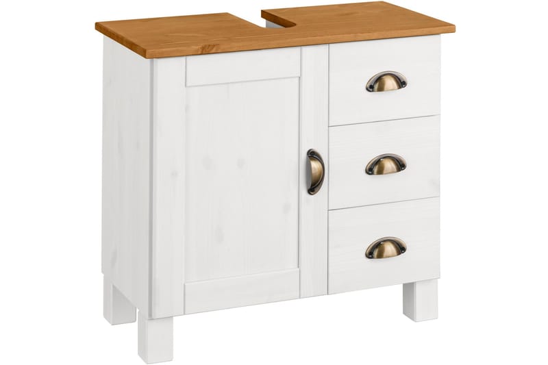 Moglielle Tvättställsskåp, Vit/Brun