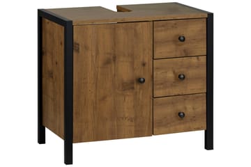 Tvättställ Canford 60 cm - Brun|Svart - Förvaring - Badrumsförvaring - Tvättställsskåp & kommod
