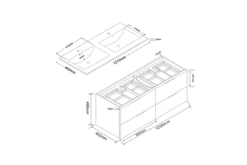 Tvättställsskåp Bathlife Glädje 1200 - Bathlife - Förvaring - Badrumsförvaring - Tvättställsskåp & kommod