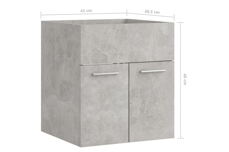 Tvättställsskåp betonggrå 41x38,5x46 cm spånskiva - Grå - Tvättställsskåp & kommod