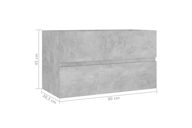 Tvättställsskåp betonggrå 80x38,5x45 cm spånskiva - Grå - Tvättställsskåp & kommod