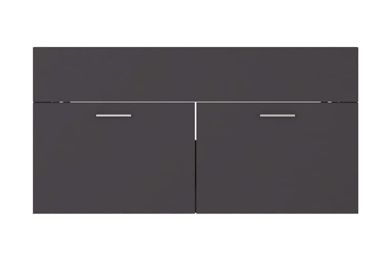 Tvättställsskåp grå 90x38,5x46 cm spånskiva - Grå - Tvättställsskåp & kommod