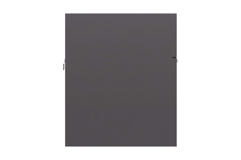 Tvättställsskåp grå högglans 90x38,5x46 cm spånskiva - Grå - Tvättställsskåp & kommod