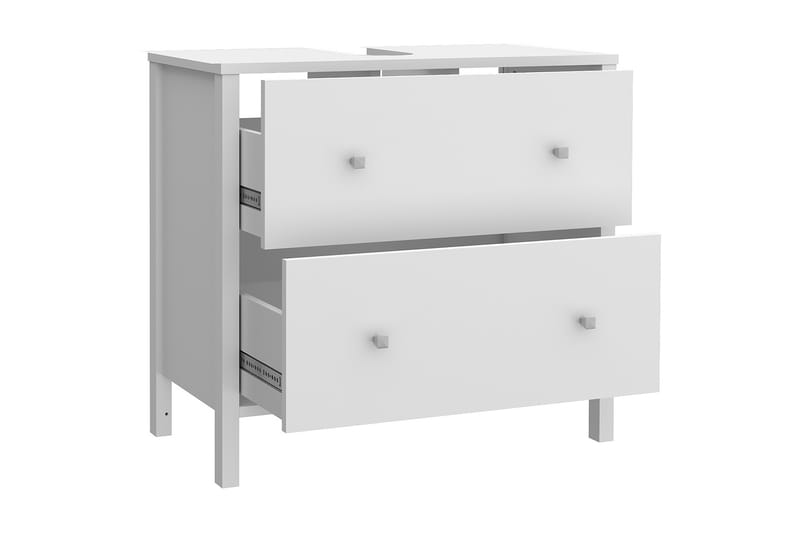 Tvättställsskåp Samkov 35x64 cm 2 Lådor - Vit - Förvaring - Badrumsförvaring - Tvättställsskåp & kommod