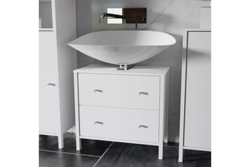 Tvättställsskåp Samkov 35x64 cm 2 Lådor - Vit - Förvaring - Badrumsförvaring - Tvättställsskåp & kommod