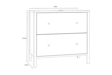 Tvättställsskåp Samkov 35x64 cm 2 Lådor - Vit - Förvaring - Badrumsförvaring - Tvättställsskåp & kommod