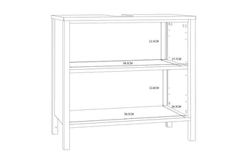 Tvättställsskåp Samkov 35x64 cm 2 Skåp - Vit - Förvaring - Badrumsförvaring - Tvättställsskåp & kommod