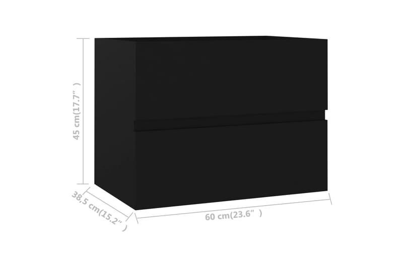 Tvättställsskåp svart 60x38,5x45 cm spånskiva - Svart - Tvättställsskåp & kommod