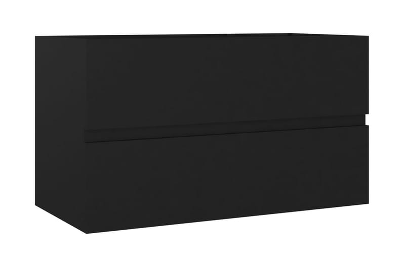 Tvättställsskåp svart 80x38,5x45 cm spånskiva - Tvättställsskåp & kommod