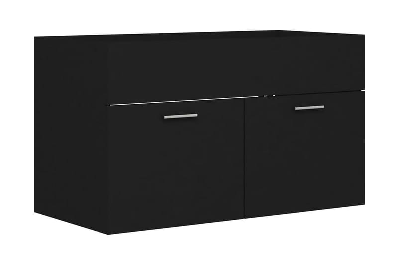 Tvättställsskåp svart 80x38,5x46 cm spånskiva - Svart - Tvättställsskåp & kommod