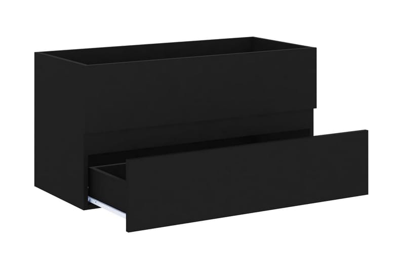 Tvättställsskåp svart 90x38,5x45 cm spånskiva - Svart - Tvättställsskåp & kommod