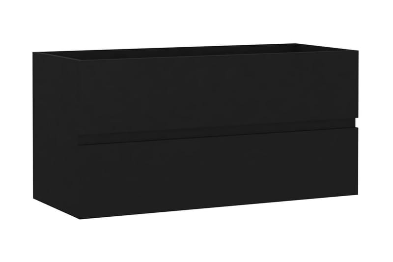 Tvättställsskåp svart 90x38,5x45 cm spånskiva - Svart - Tvättställsskåp & kommod