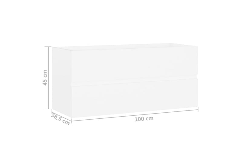 Tvättställsskåp vit 100x38,5x45 cm spånskiva - Vit - Tvättställsskåp & kommod