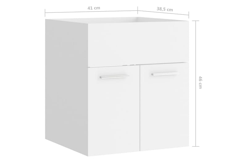 Tvättställsskåp vit 41x38,5x46 cm spånskiva - Vit - Tvättställsskåp & kommod